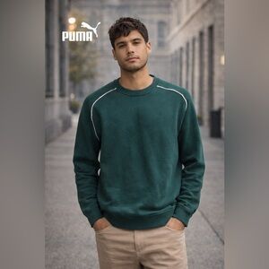 Puma Men's Dark Green Crewneck Sweater
